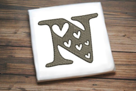 Alphabet Letter N Multi Heart
