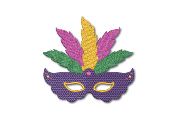Marid Gras Mask with Feathers