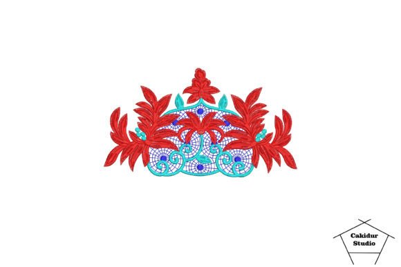 Red Flowers Bush Embroidery Design