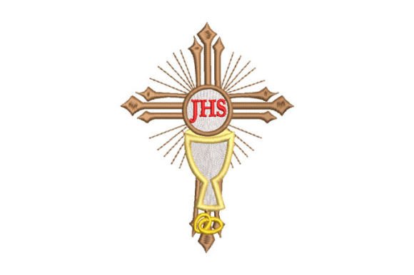Religious Cross Cup with Letter JHS